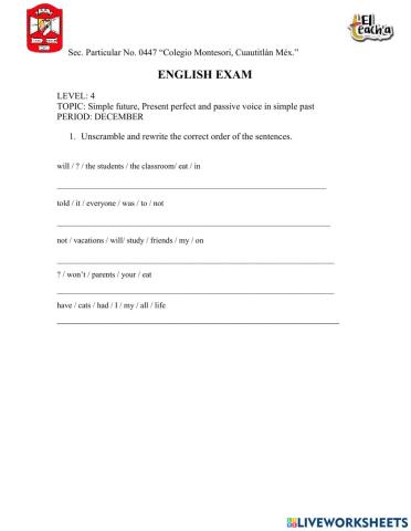 Simple future exercise