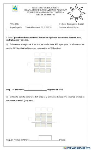 Examen matemática