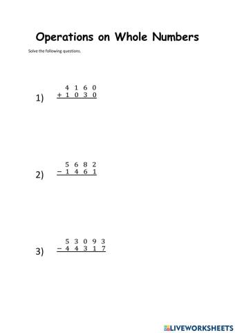 Operations on Whole Numbers 2