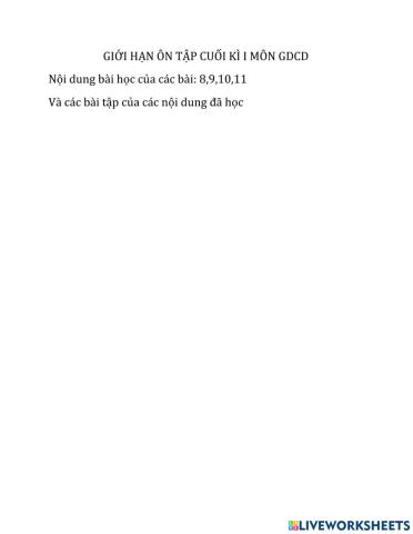 Giới hạn ôn tập môn GDCD