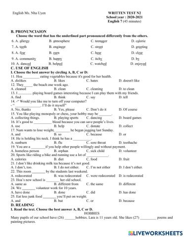 Ôn cuối hk1 lớp 7