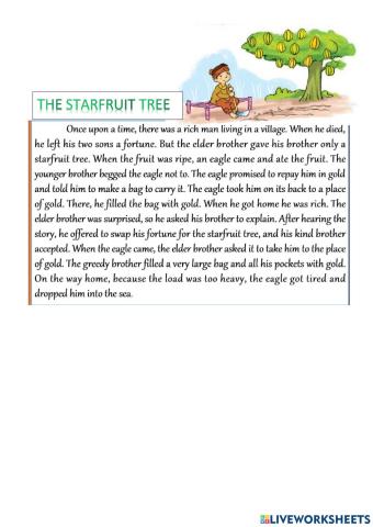 English 8 - Skills 1 - Starfruit tree