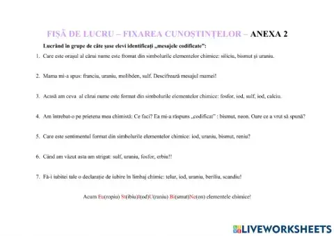 Descifrare simboluri chimice