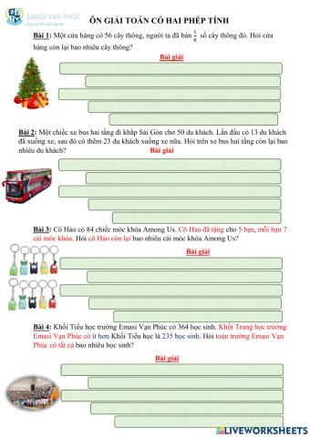 Ôn giải toán hai phép tính