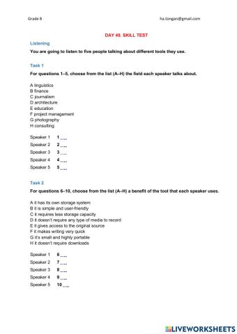 G8 Day 49 Listening