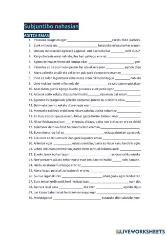 Subjuntibo nahasian I