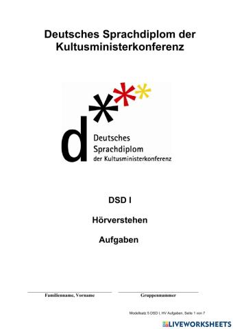 DSD I Modelsatz 5 Hörverstehen