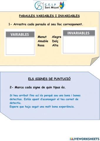Variables y tipos de puntuació