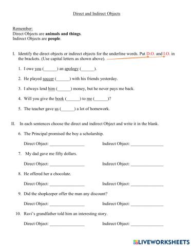 Direct an Indirect Object