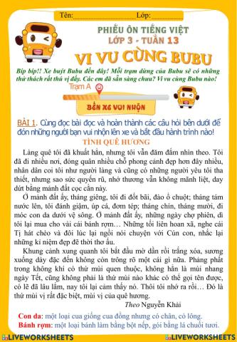 BTVN Tiếng Việt tuần 13