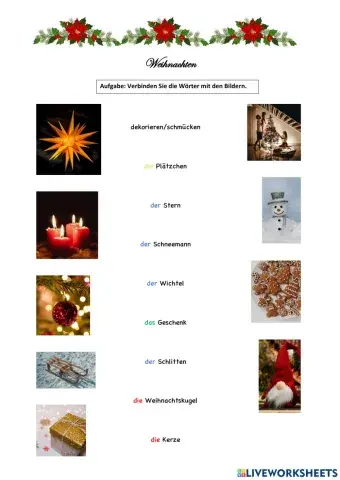 Weihnachten-Wortschatz