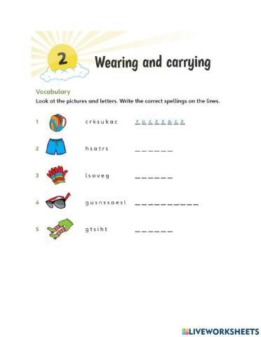 Unit 2: Wearing and Carrying