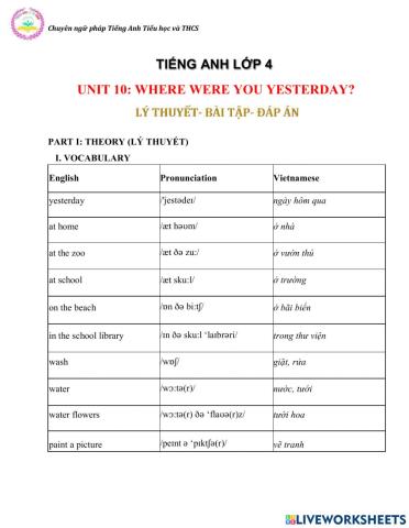 Unit 10 ( grade 4)