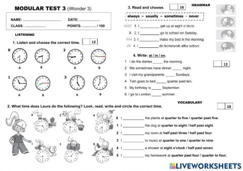 Module test 3 (iWonder 3). (extra)