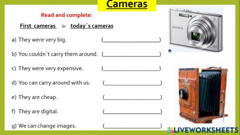 Reading comprehension - cameras