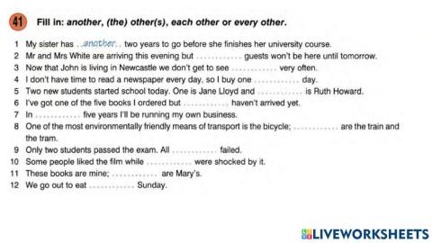 Another- other- the other- every other (Round Up-6)