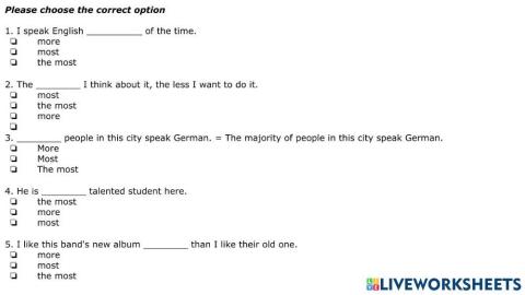 Most-most of-more-the most