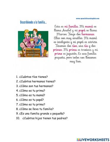 Describiendo la familia