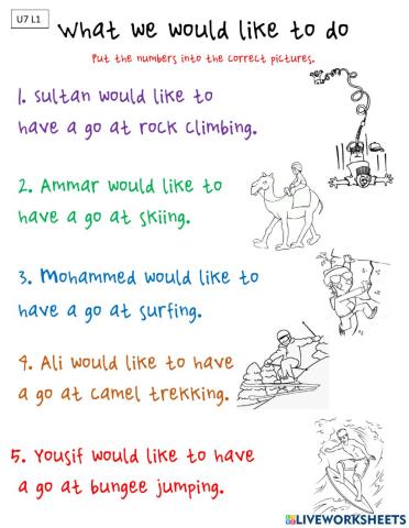 What i would like to have a go at u7 l1