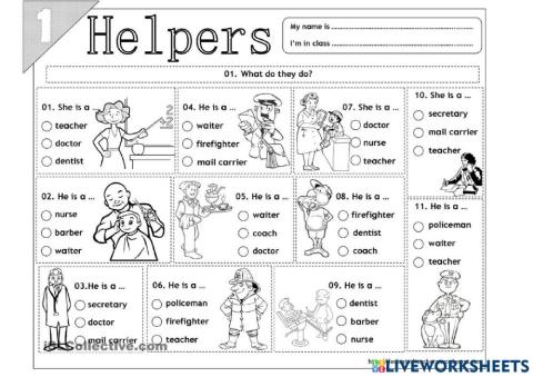 communityb helpers 1 grade