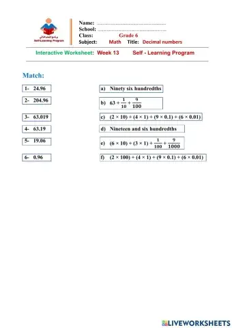 SY21-22-W13 Gr6 Math Int. WS
