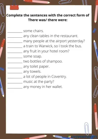 Ejercicio there was- were