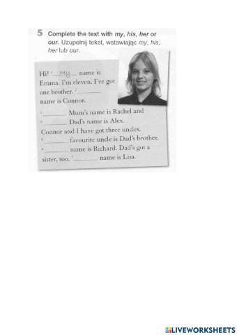 Possessive adjectives