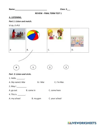 Grade 3 - Review Term 1