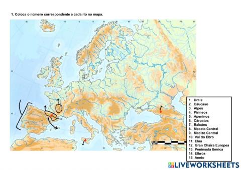 Montes, mares e ríos de Europa