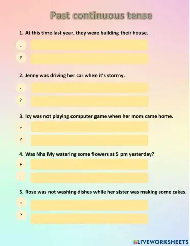 Past continuous tense