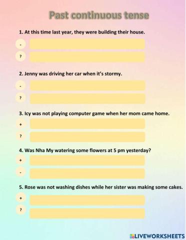 Past continuous tense