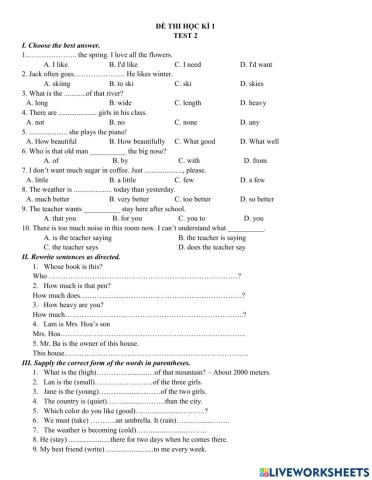 Y6 Final term 1 test - 02