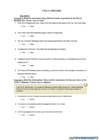 Mindset 3 - Unit 5 - Reading Skill Module