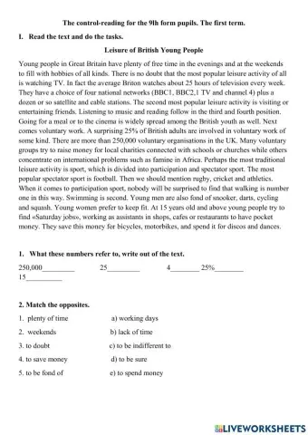 Control Readaing. Grsde 9. I Term