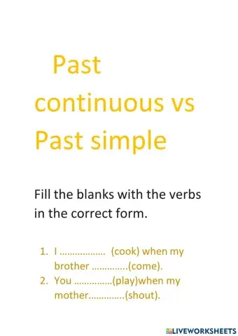 Past continuous vs Past simple