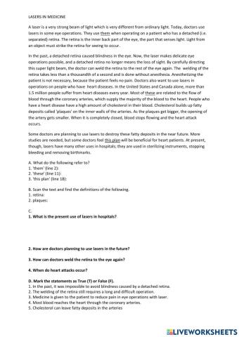 Reading Study-Lasers in Medicine