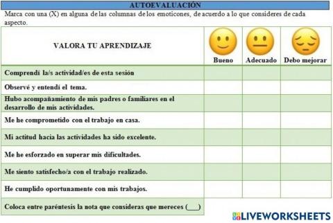 Autoevaluación