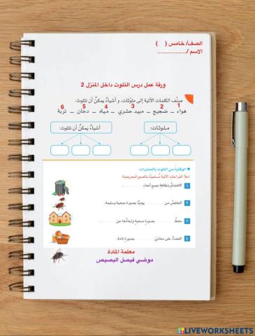 ورقة عمل تفاعلية لقياس المهارة