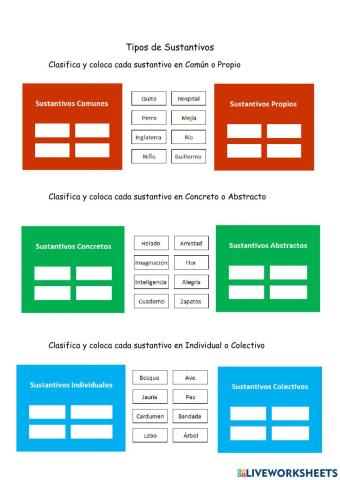 Tipos de Sustantivos