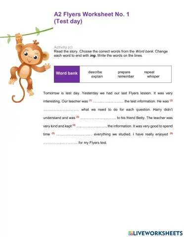 A2 Flyers Worksheet 1c My things