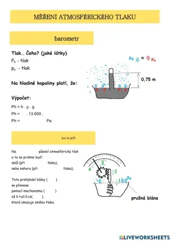 Atmosférický tlak - měření