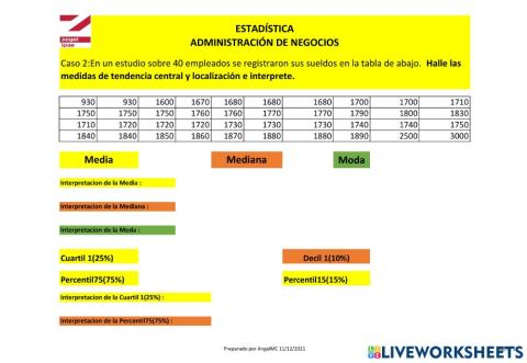 Medidas de tendencia central y localización 2