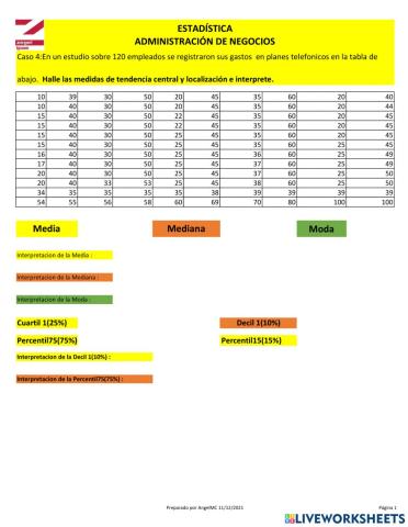 Medidas de tendencia central y localización 4