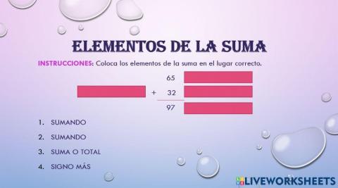 Elementos de la Suma