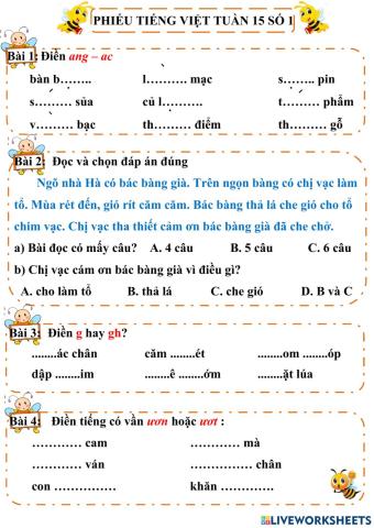 Tiếng việt tuần 15 số 1