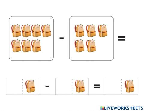 Toán lớp 1 - Bảng trừ 7 bằng hình ảnh