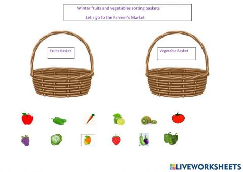 Winter fruits and vegetables