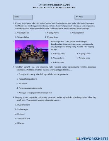 Soal latihan basa jawi