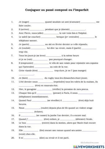 Grammaire imp et p.c