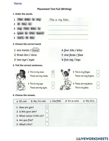 DS - Placement test FA2